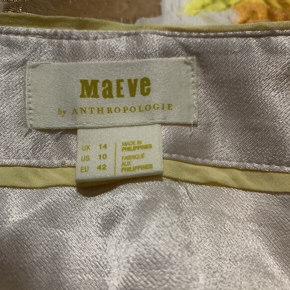 Anthropologie Maeve Faye Flounced Jacquard floral embroidered mini skirt size 10 - Picture 6 of 8